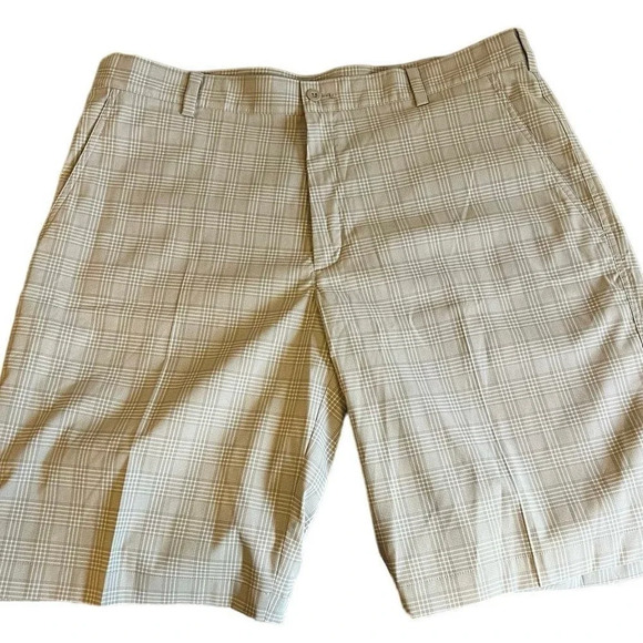 NIKE Dri-Fit grey plaid golf shorts size 36 - Picture 1 of 6
